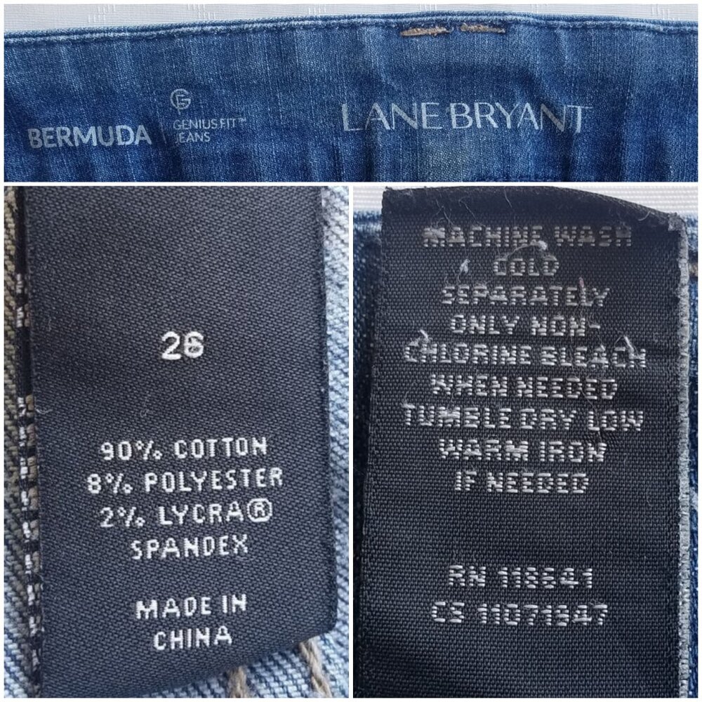 Lane Bryant Genius Fit Cuffed Bermuda Shorts dark wash 26 - Picture 12 of 14
